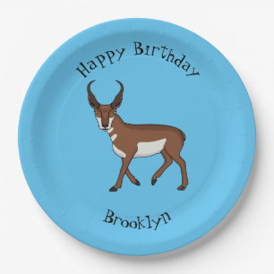 Pronghorn-Antiope-Cartoon Pappteller