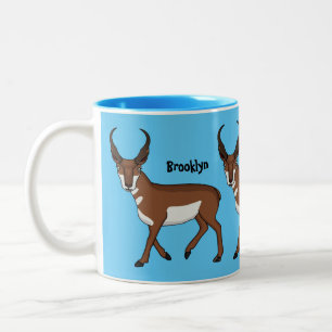 Pronghorn-Antiope-Cartoon Zweifarbige Tasse