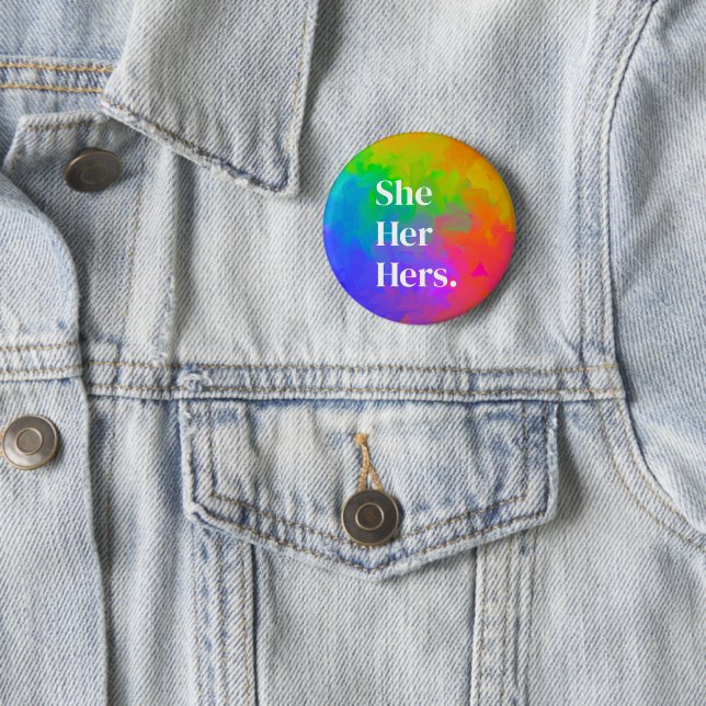 Pronomen Button Regenbogenmalerei (Beispiel)