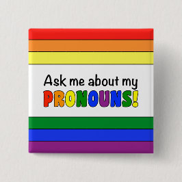 Pronomen-Knopf (Regenbogen) Button
