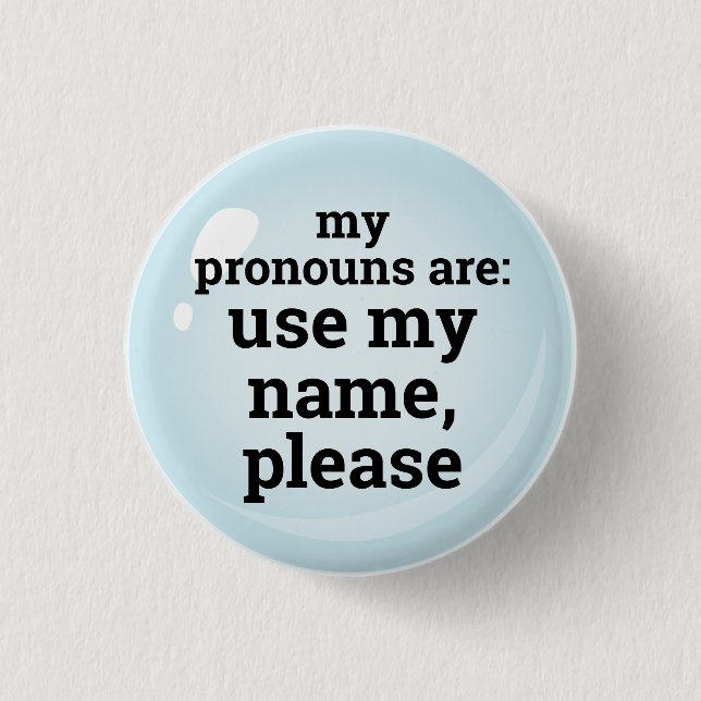 Pronomen/Mein Name verwenden Button (Vorderseite)