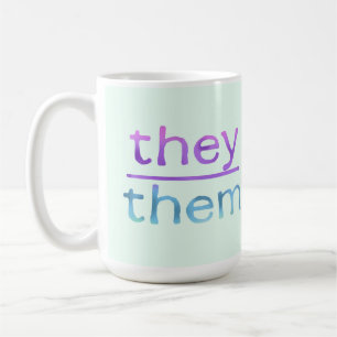 Pronomen They Them Farbiger Becher Kaffeetasse