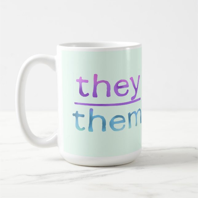 Pronomen They Them Farbiger Becher Kaffeetasse (Links)
