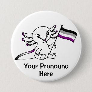PRONOTIERT Niedliche Axolotl mit Ace Pride Flag LG Button