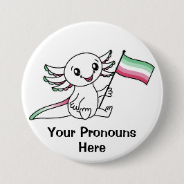 PRONOTIERT Niedliches Axolotl mit der Fahne "Abros Button