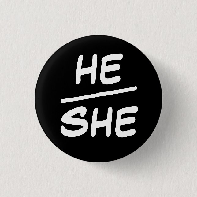 Pronoun Black & White Abzeichen Button (Vorderseite)