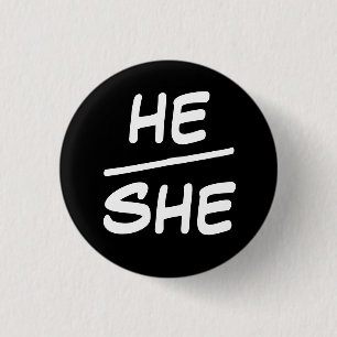 Pronoun Black & White Abzeichen Button