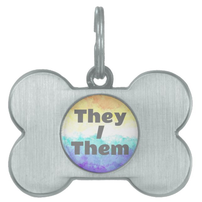 Pronoun Boho Genderfaun Pride Flag Tiermarke (Vorderseite)