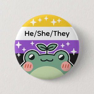 Pronoun-Flag, nicht binär Button