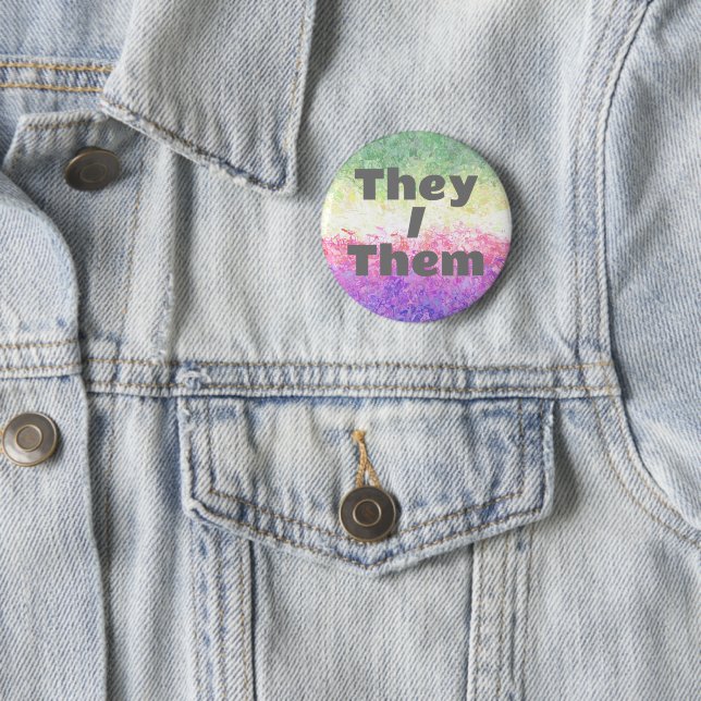Pronoun Genderdoe Pride Flag individuell einstellb Button (Beispiel)
