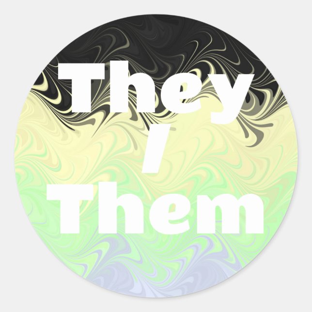 Pronoun Groovy Cassgeschlechtspreisflagge Runder Aufkleber (Vorderseite)