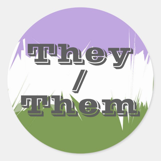 Pronoun Spiky Genderqueer Prix Flag individuell ei Runder Aufkleber (Vorderseite)