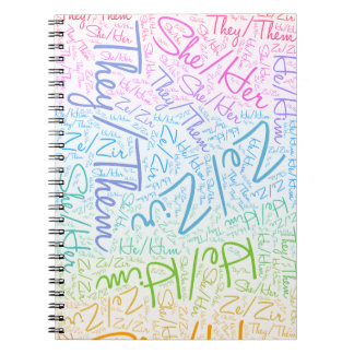 Pronoun Stolz Geschlecht queer Regenbogen lgbtqa Notizblock