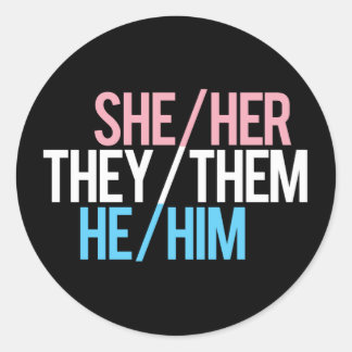 Pronoun Triad, Round Runder Aufkleber