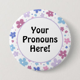 Pronouns Bigender Pride Blume Doodle Pastelle Button