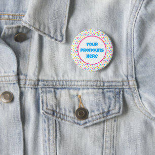 PRONOUNS-Fahne für Regenbogensprinklen Pansexual P Button