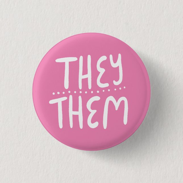 Pronouns Pink Handschrift minimale Button (Vorderseite)