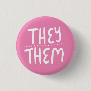 Pronouns Pink Handschrift minimale Button