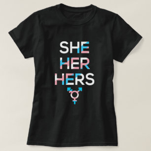 Pronouns Sie ihre Transgender-Prix Symbol MTF T-Shirt