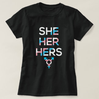 Pronouns Sie ihre Transgender-Prix Symbol MTF T-Shirt