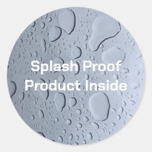 Proof Custom Text Water Dropdown-Paketlabel Runder Aufkleber