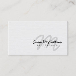Proofreader Print Publishing Cursive Monogram Visitenkarte