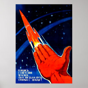 Propaganda für das sowjetische Weltraumposter Poster