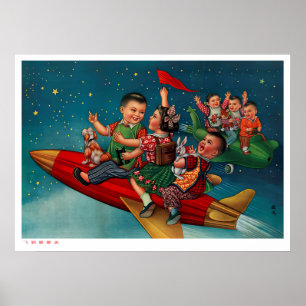 Propaganda für ein chinesisches Raumfahrtposter Poster