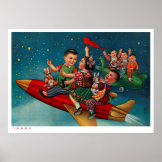 Propaganda für ein chinesisches Raumfahrtposter Poster