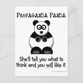 Propaganda Panda lasse Ihnen zu wissen, was Sie de Postkarte