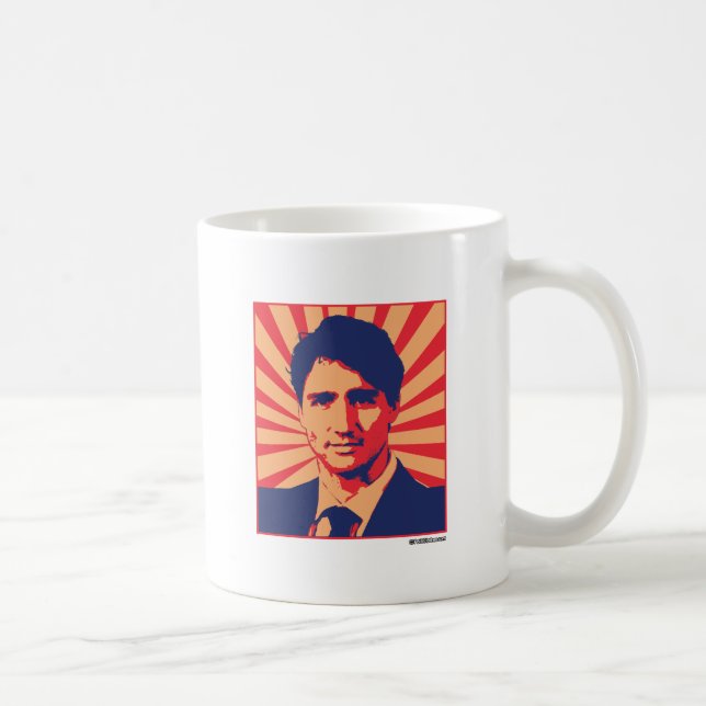 Propaganda-Plakat Justin Trudeau - .png Tasse (Rechts)
