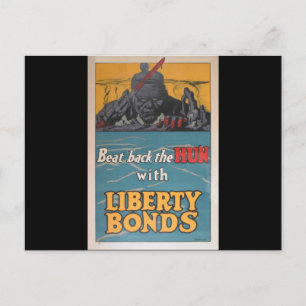 Propaganda Poster "Beat Back the Hun" Erster Weltk Postkarte