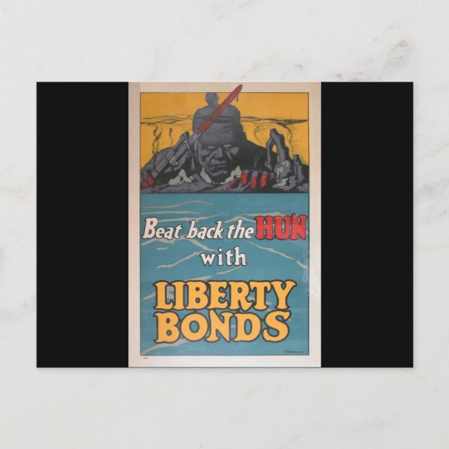 Propaganda Poster "Beat Back the Hun" Erster Weltk Postkarte (Vorderseite)