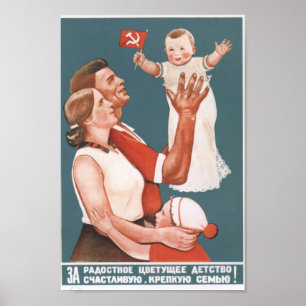 Propaganda-Poster der sowjetischen Familie Poster
