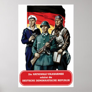 Propagandaposter Ostdeutschland NVA Die Nationale Poster