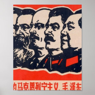 Propagandavorsitzender der Kommunisten Mao Stalin Poster