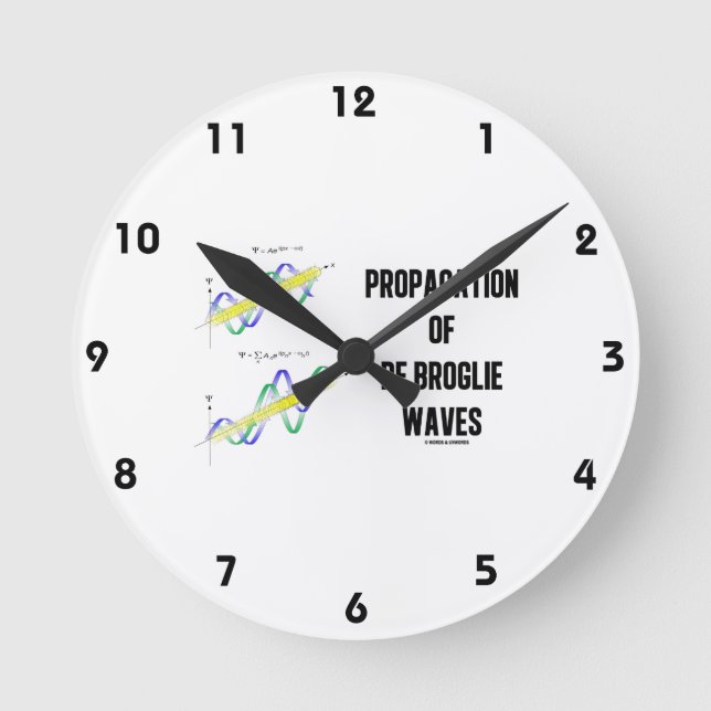 Propagation der de-Broglie-Waves-Physik Runde Wanduhr (Vorderseite)