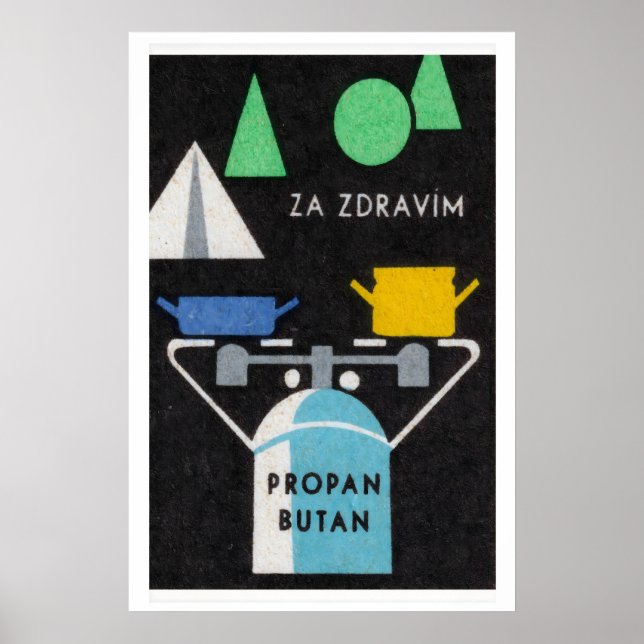 Propane Gas Cylinder Matchbox Art Print, Czech Poster (Vorne)