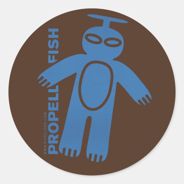 PROPELLER-FISCH-Aufkleber Runder Aufkleber (Vorderseite)