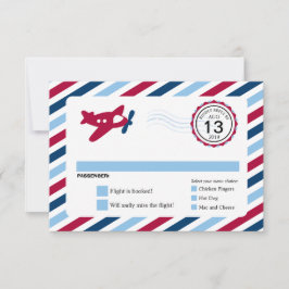 Propeller Flugzeug Airmail Geburtstag UAWG RSVP Karte