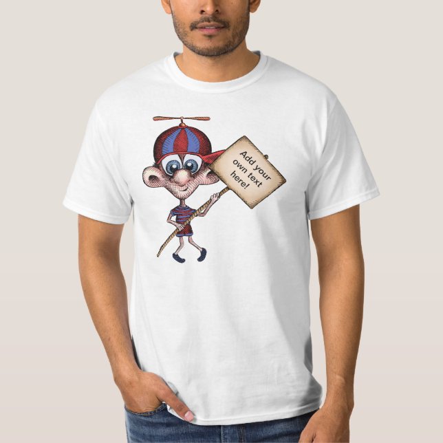 Propeller-Hut-Typ mit Zeichen T-Shirt (Vorderseite)
