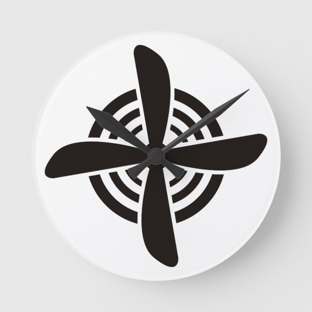 Propeller Runde Wanduhr (Vorderseite)