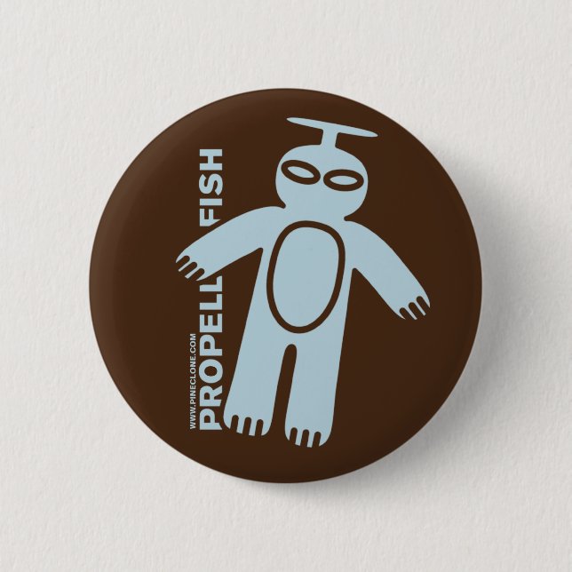 PROPELLERFISH hellblauer Knopf Button (Vorderseite)