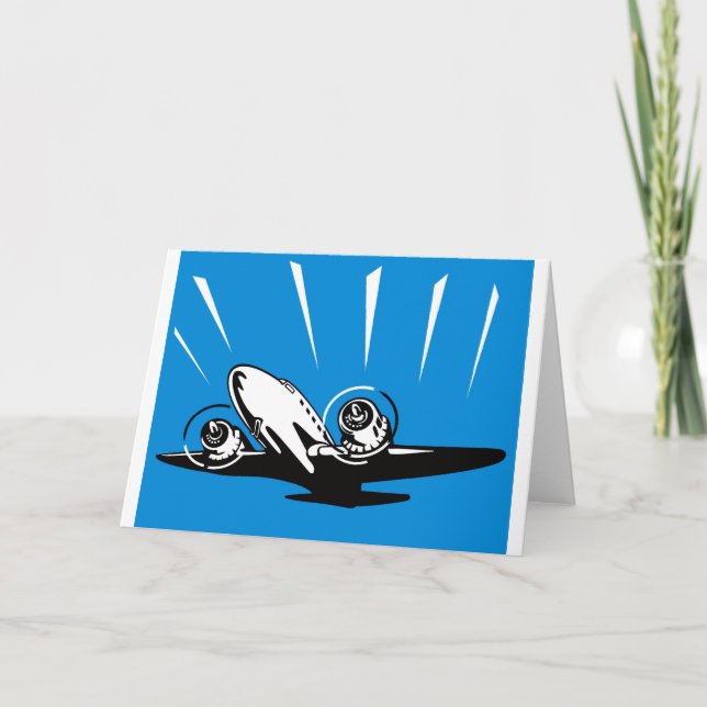 Propellerflugzeug Flugzeug Luftfahrzeug fliegend F Karte (Vorderseite)