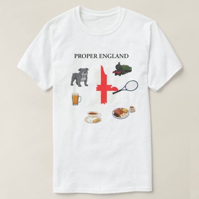 PROPER ENGLAND Basic T-Shirt (Design vorne)