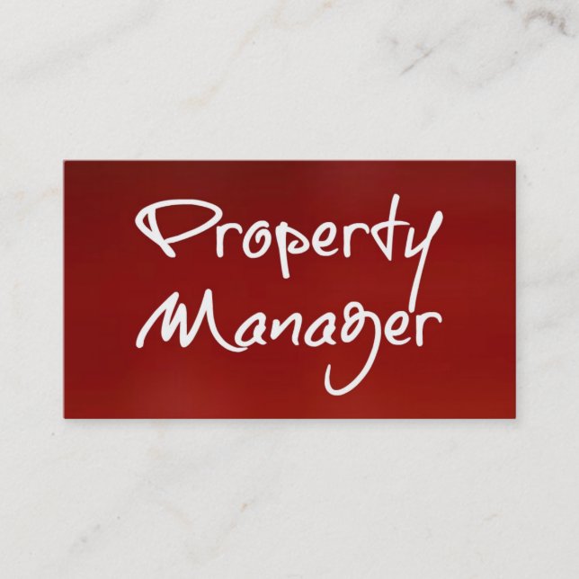 Property Manager Red Business Card Visitenkarte (Vorderseite)