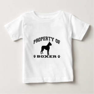 "Property of Boxer" Wörter mit Hund-Silhouette Baby T-shirt