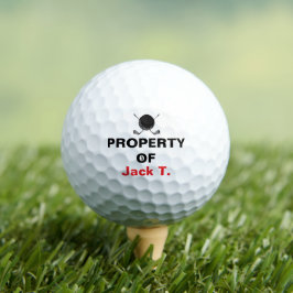 Property Of Golf Name Bold Club Emblem Golfball