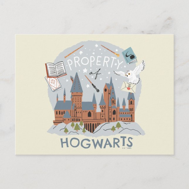 Property of Hogwarts Cartoon Graphic Postkarte (Vorderseite)
