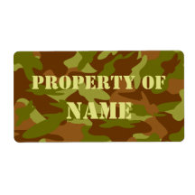 Property Of Name Etiketten | Vintage Camo
